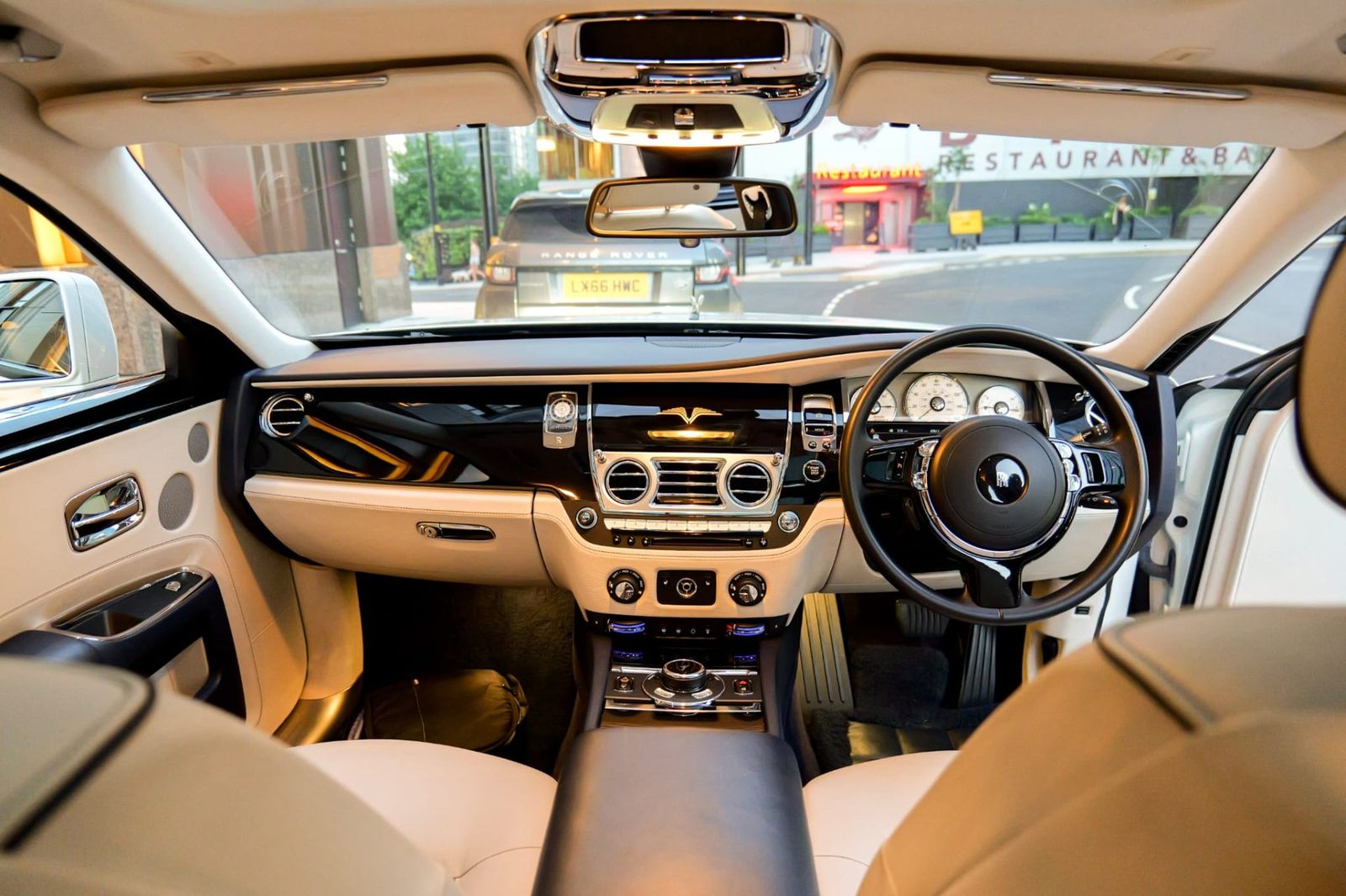 Rolls-Royce Ghost ivory leather cabin interior